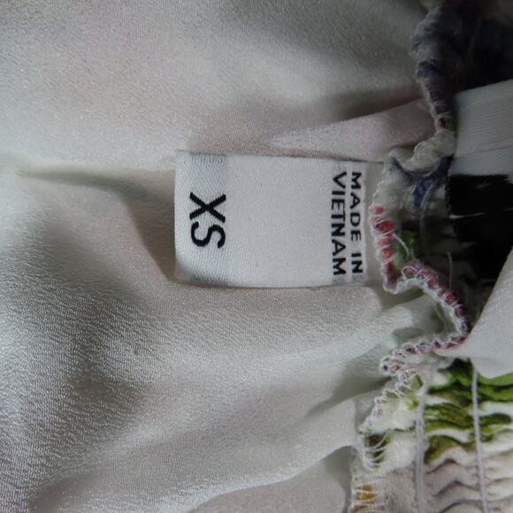 Yumi Kim Floral Hopefield Ivory Peyton Mini Dress Popover Ruffle Sleeves X-Small - Picture 7 of 7